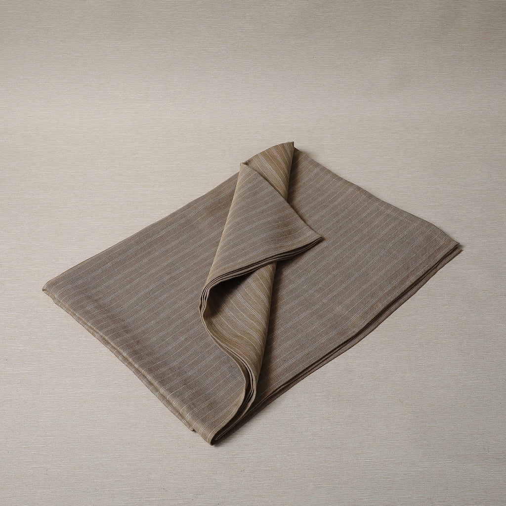Beige linen stripe tablecloth