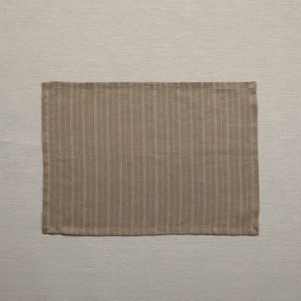 Beige linen stripe placemat