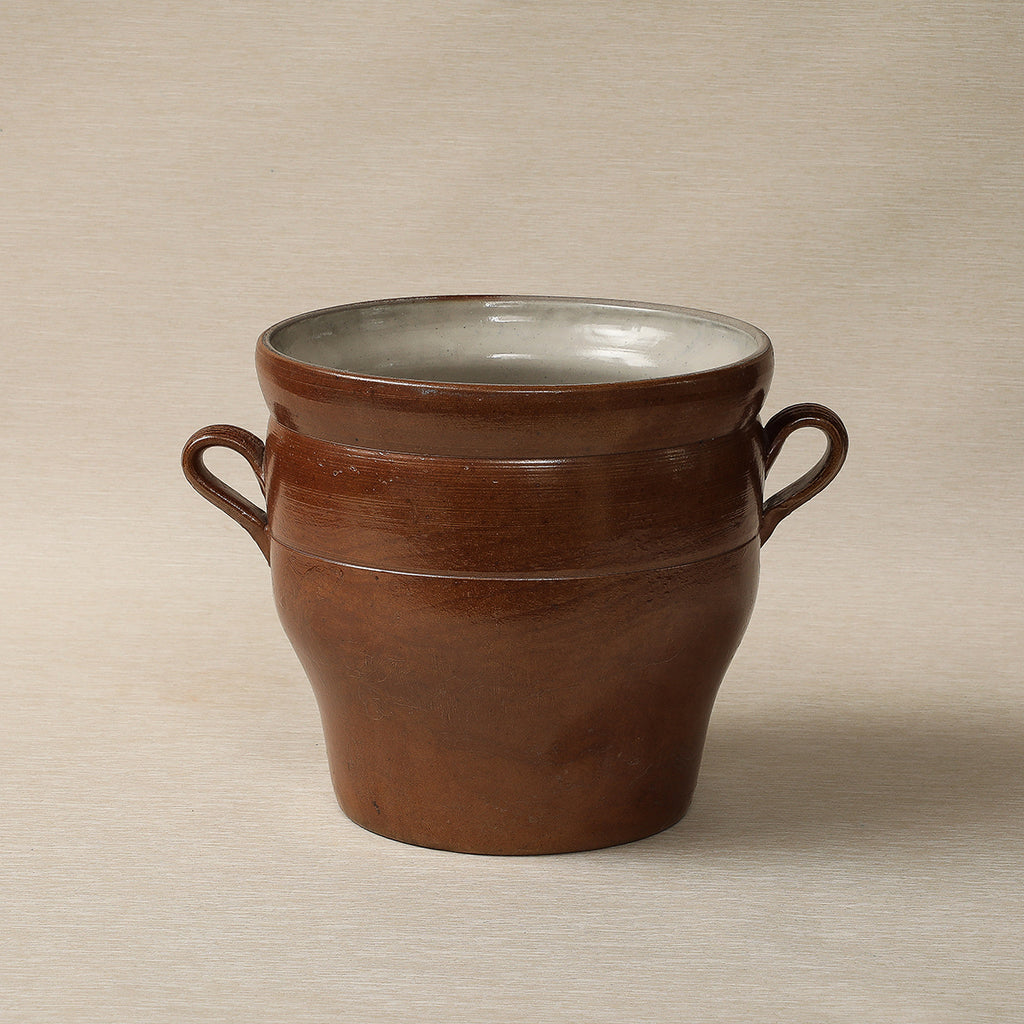 Vintage ovenproff stoneware cream jug with salt glaze by Poterie Renault