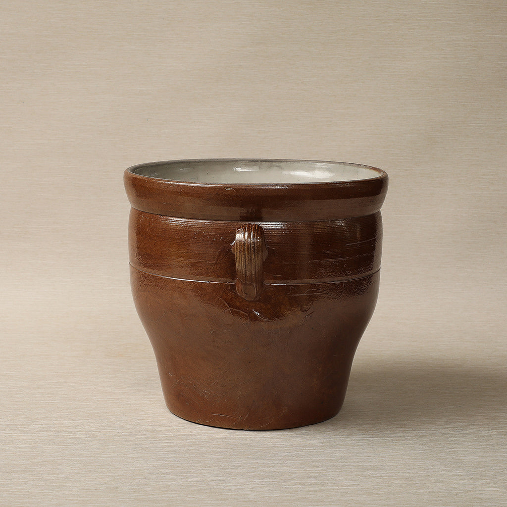 Vintage ovenproff stoneware cream jug with salt glaze by Poterie Renault