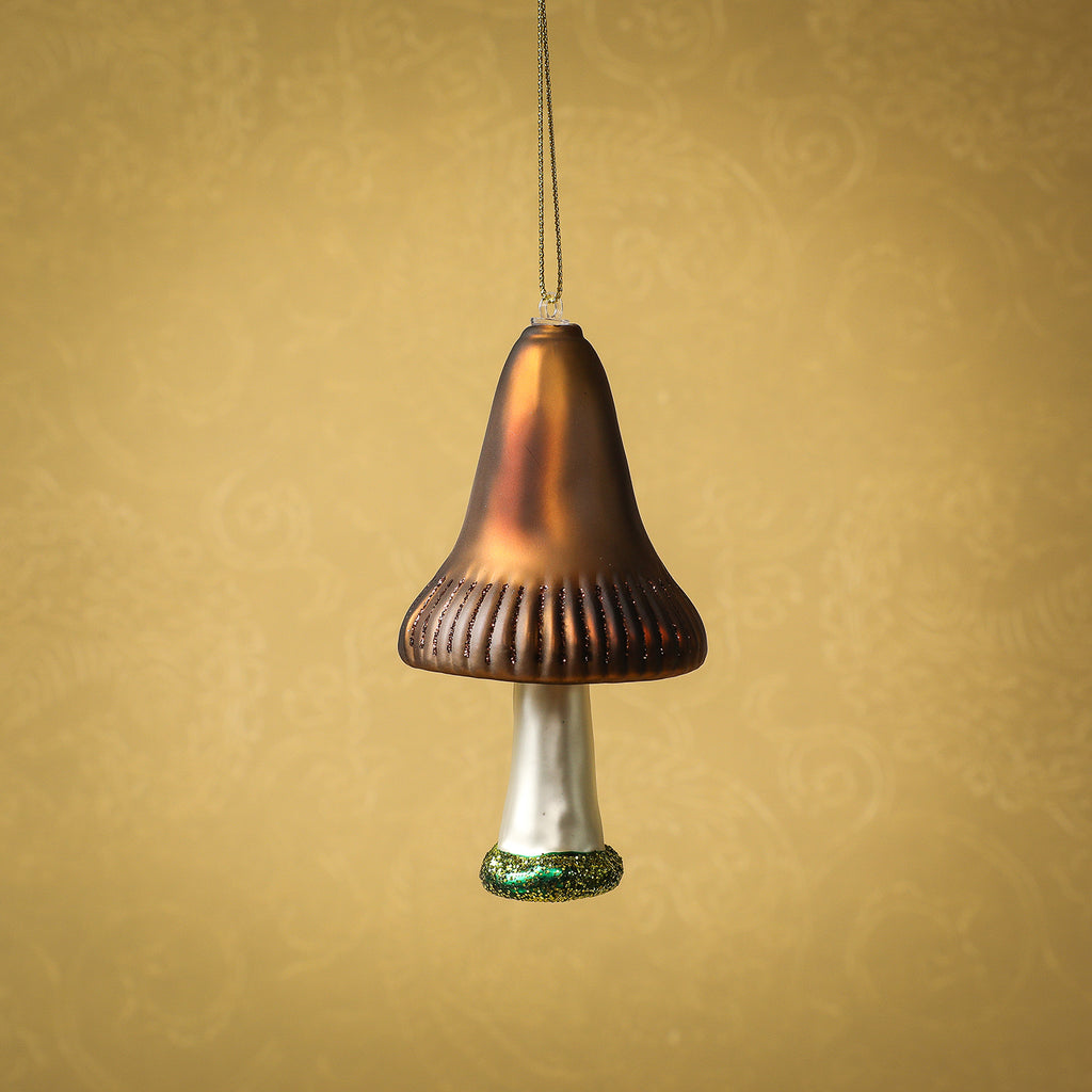 Brown forest mushroom ornament