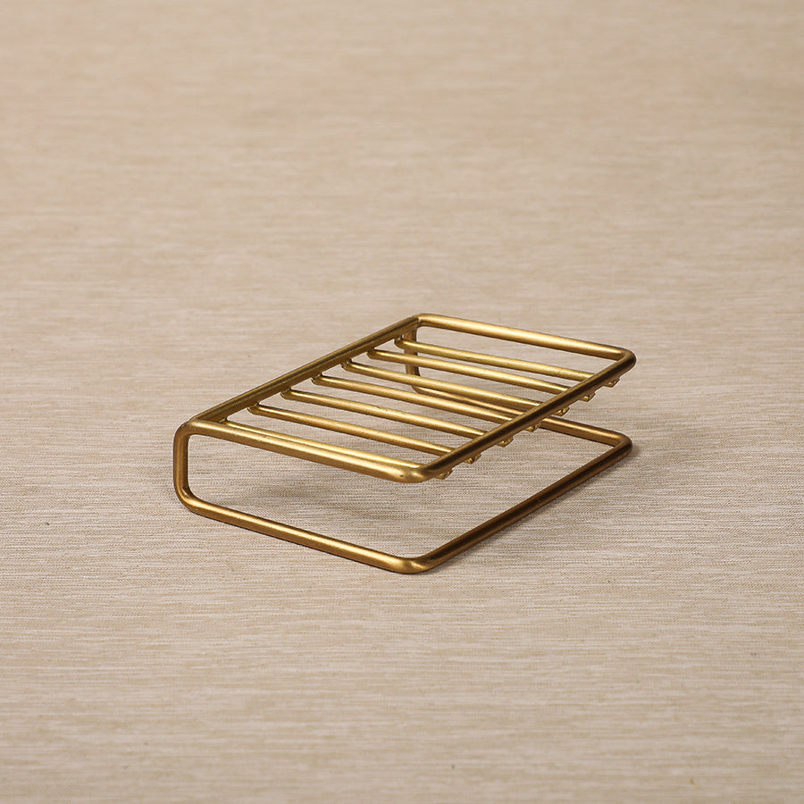 Simple brass soap stand drainer