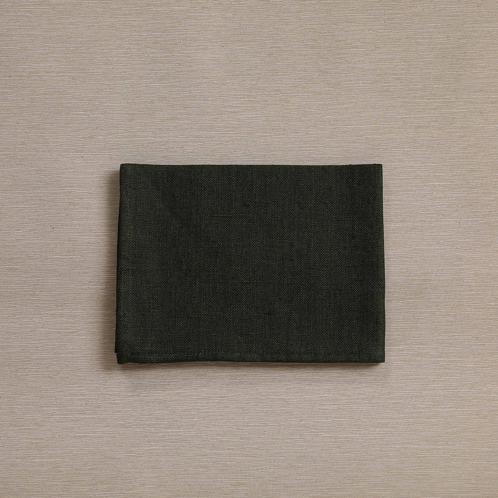 Thick linen dish towel in laurel green