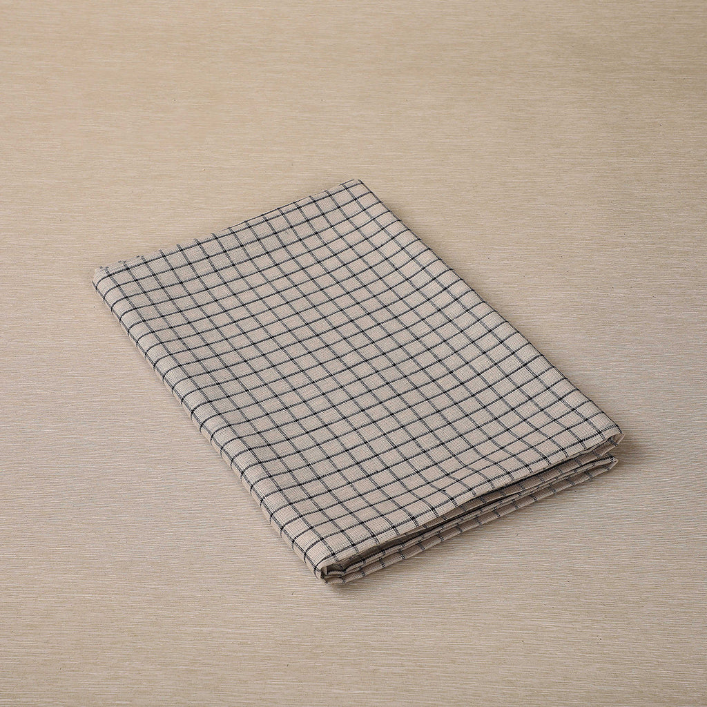 Natural linen windowpane tablecloth | Copper Beech