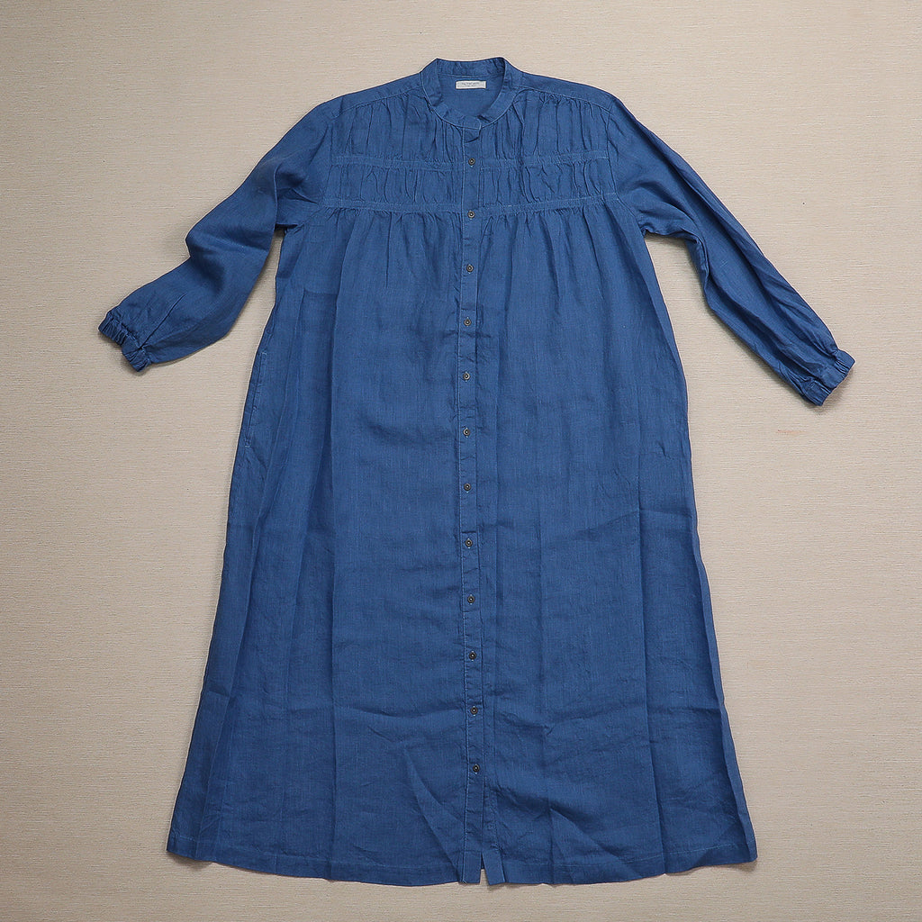 Nigelle dress in cornflower blue linen