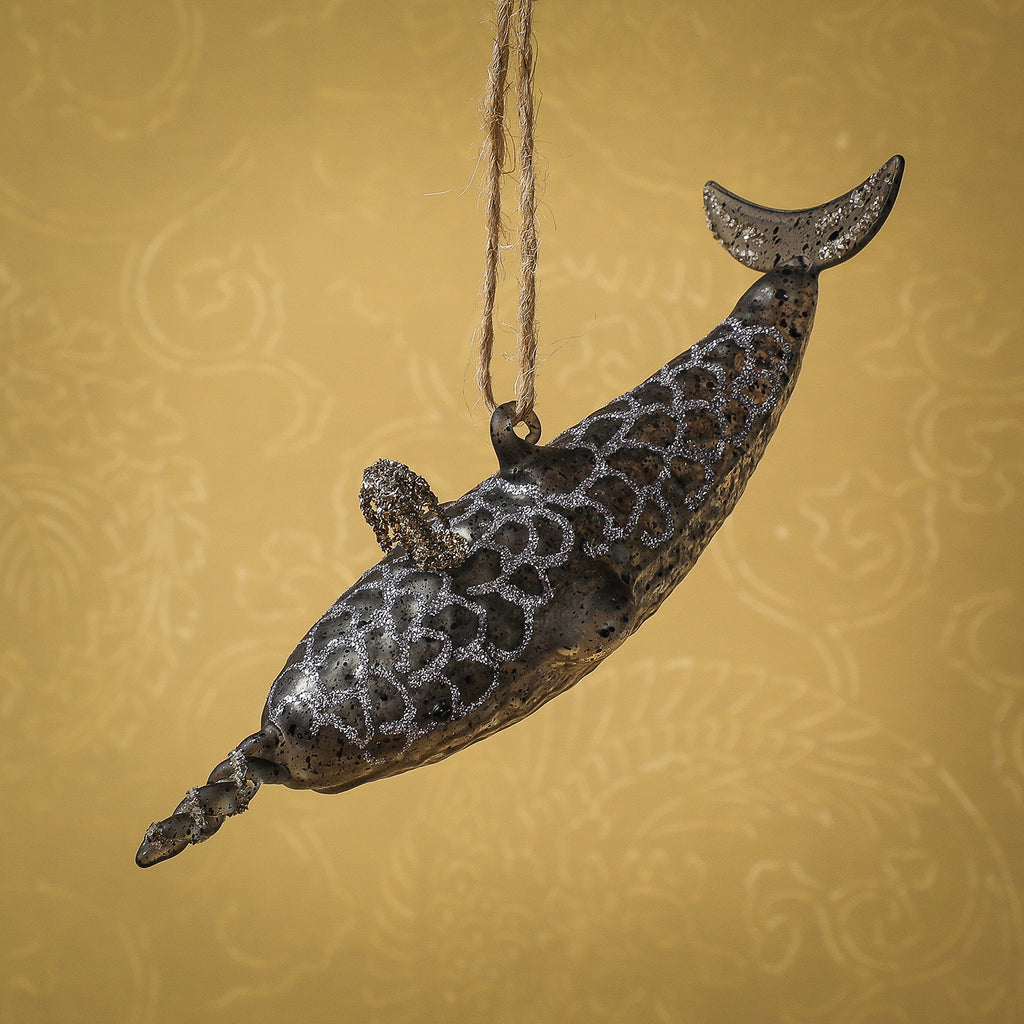 Victorian narwhal ornament