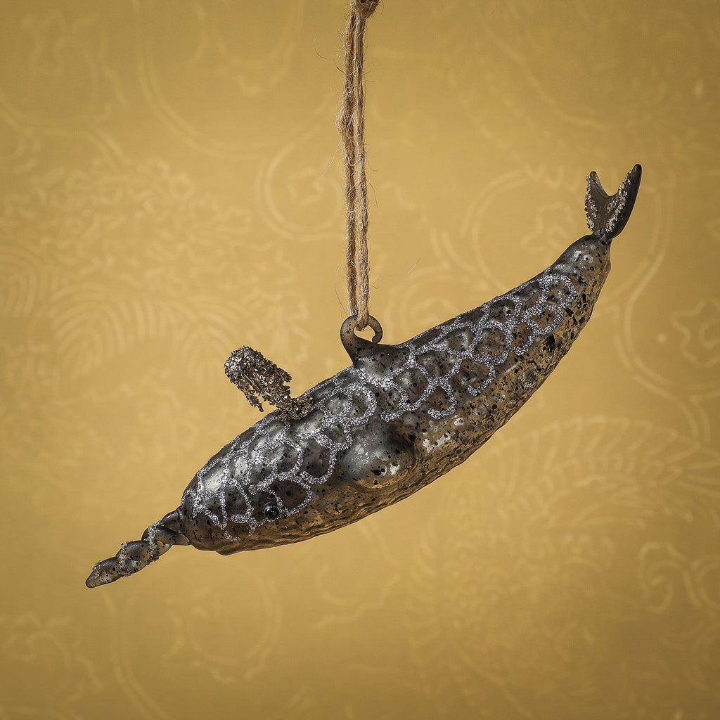 Victorian narwhal ornament