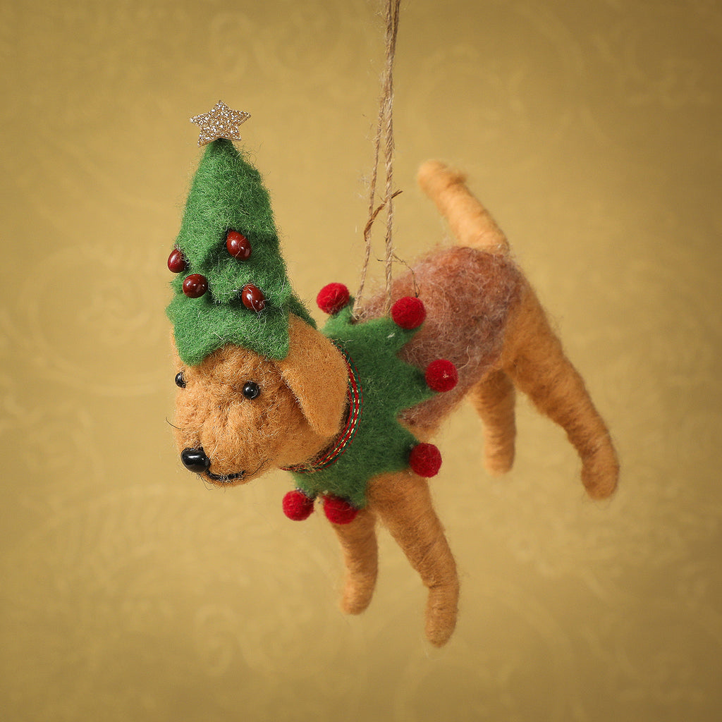 Assorted Holiday dressed dog ornament