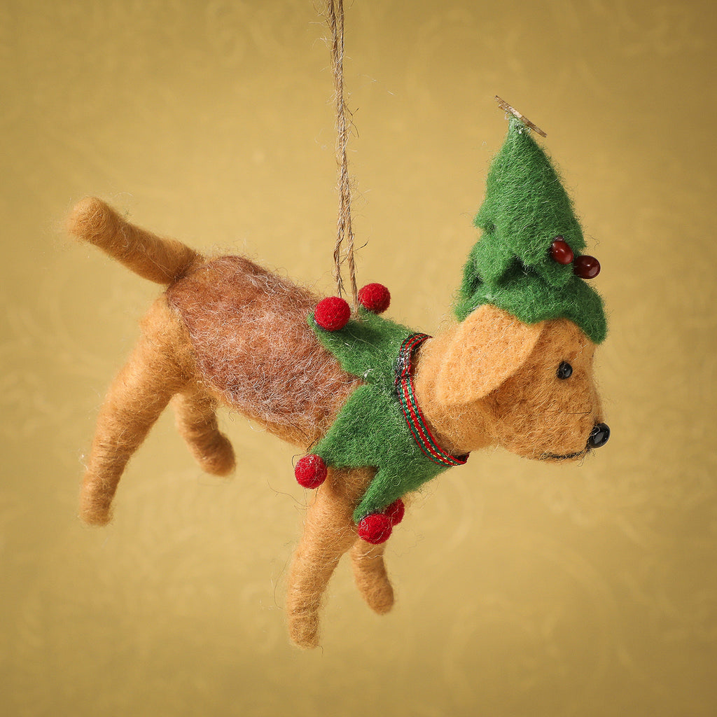 Assorted Holiday dressed dog ornament