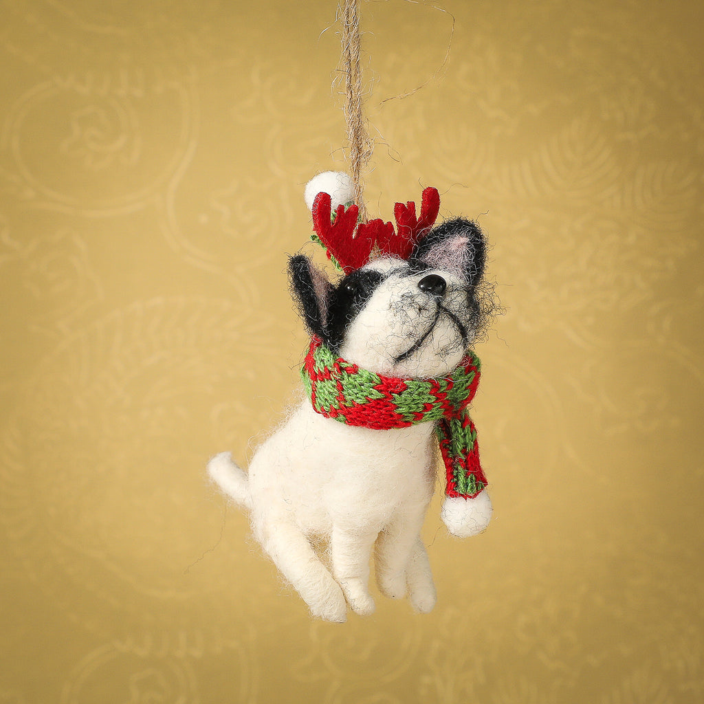 Assorted Holiday dressed dog ornament