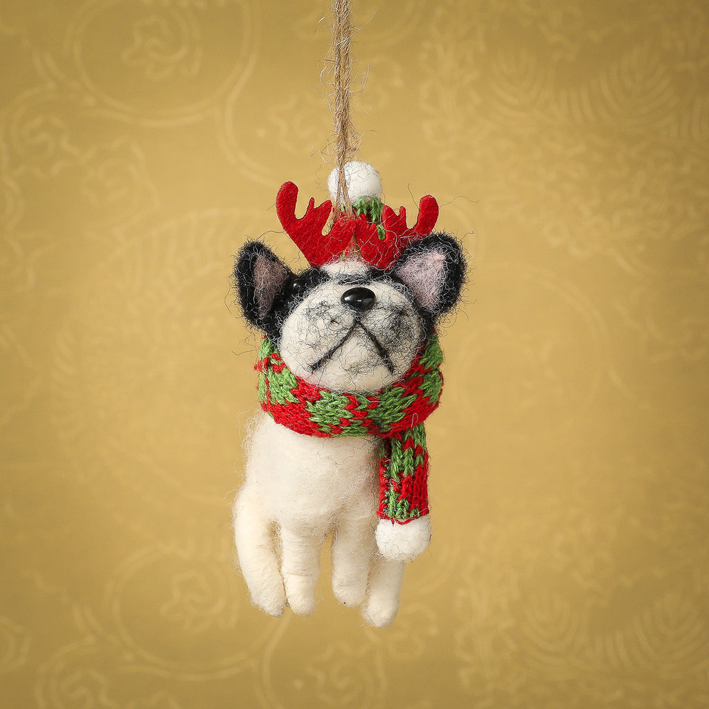 Assorted Holiday dressed dog ornament