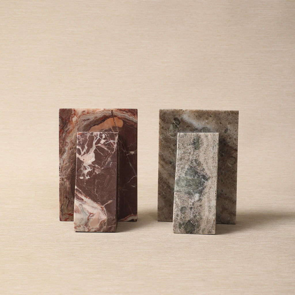 Brace bookend in marble