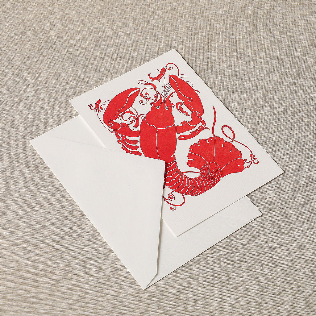 Lobster Letterpress Notecard