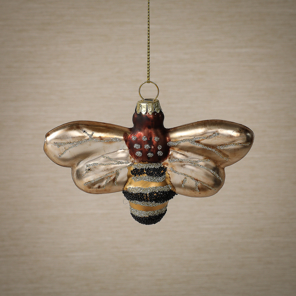 Dusted honeybee ornament