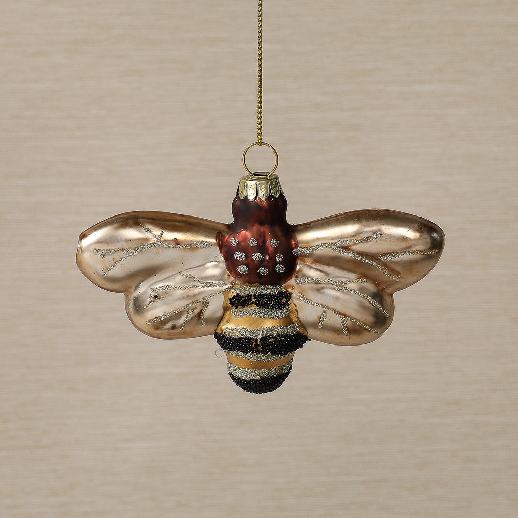 Dusted honeybee ornament