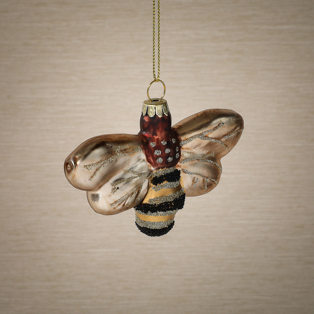 Dusted honeybee ornament