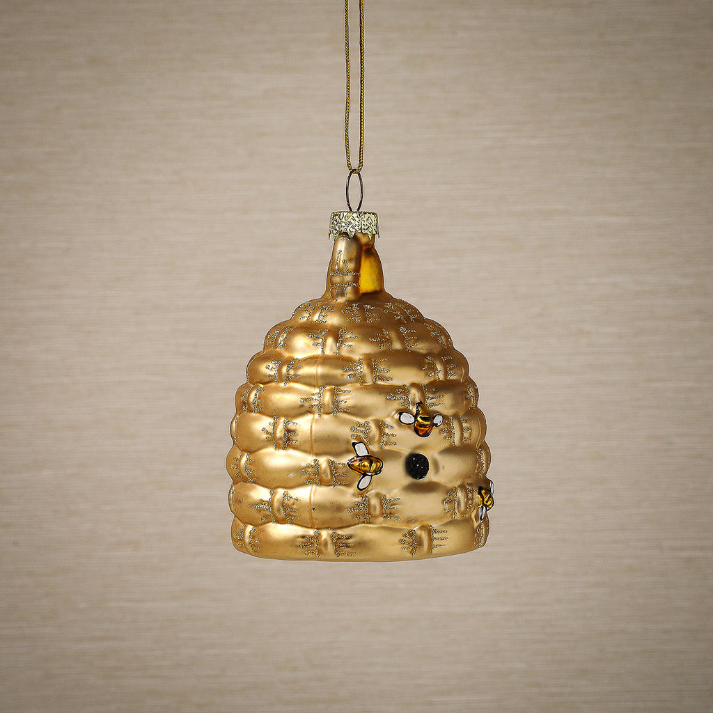 Woven bee skep ornament