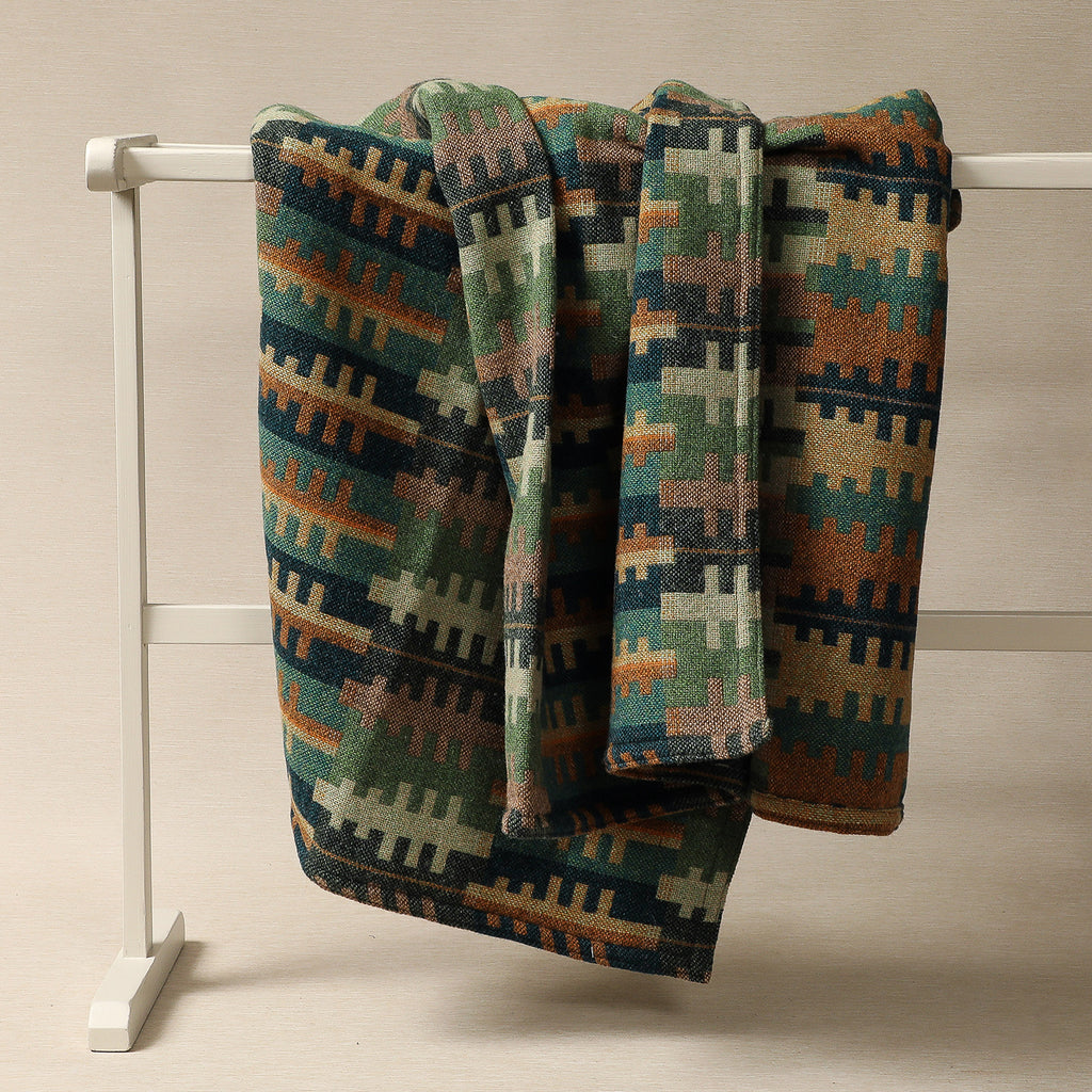 Summer forest double cloth wool throw & blankets