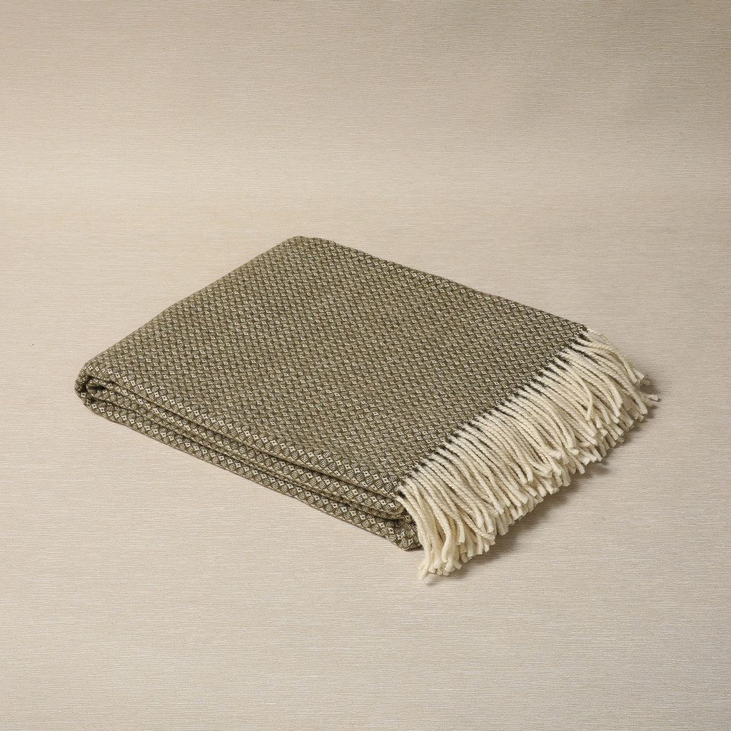 Diamond weave cashmere/merino throw