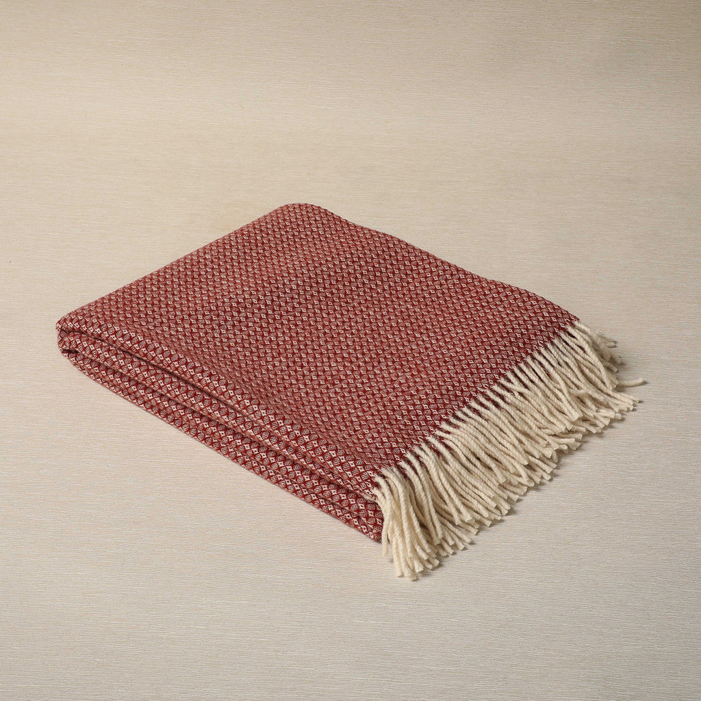 Diamond weave cashmere/merino throw