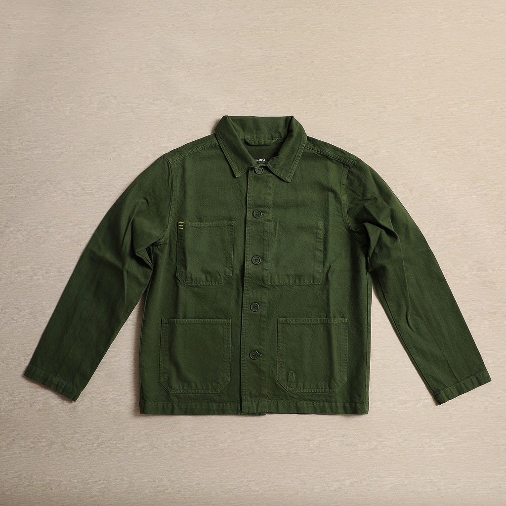 Green cotton chore coat