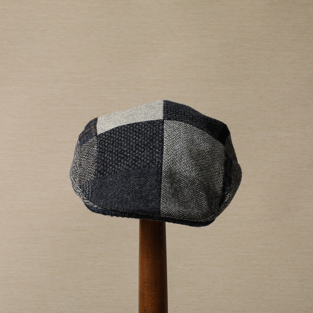 Tweed patchwork touring cap