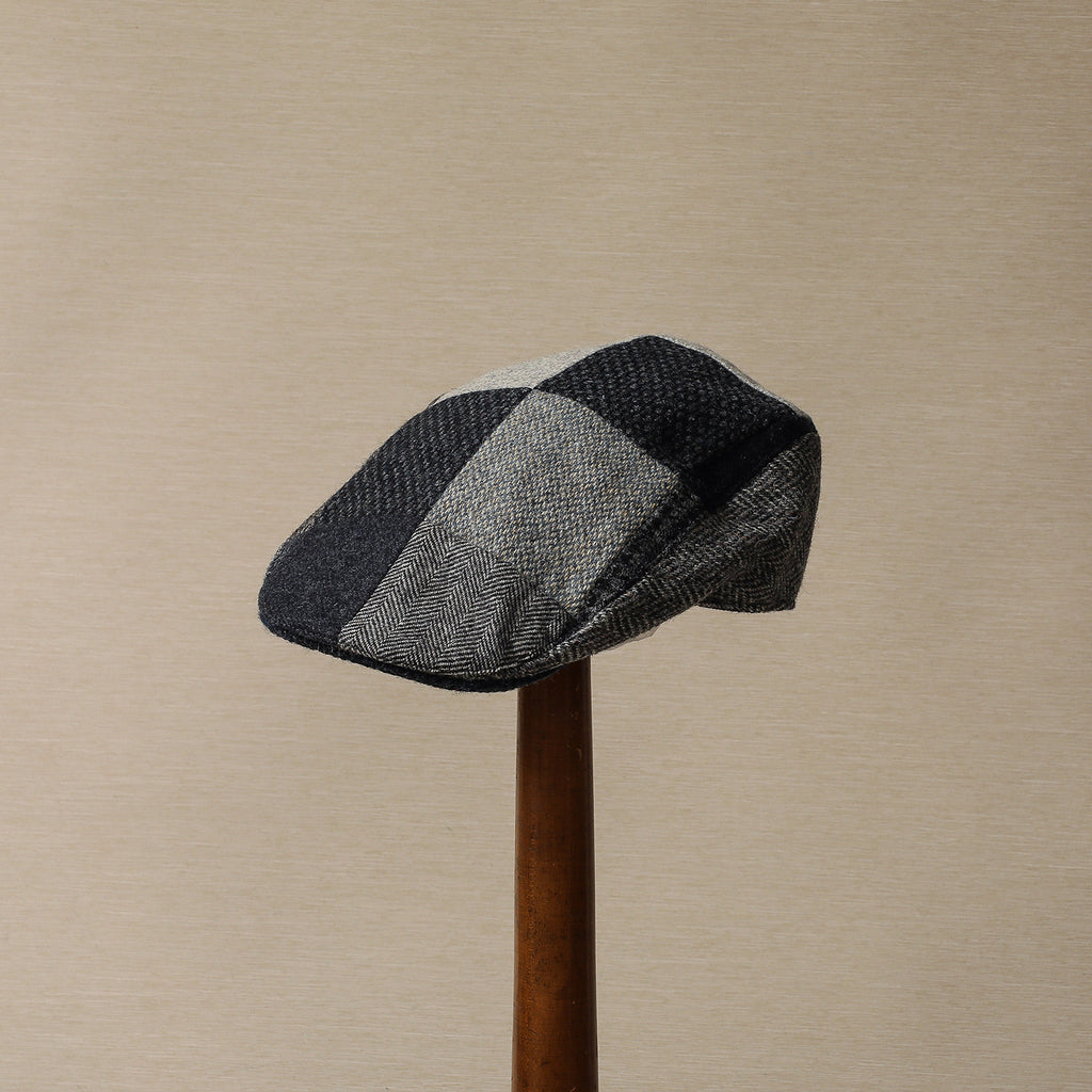 Tweed patchwork touring cap