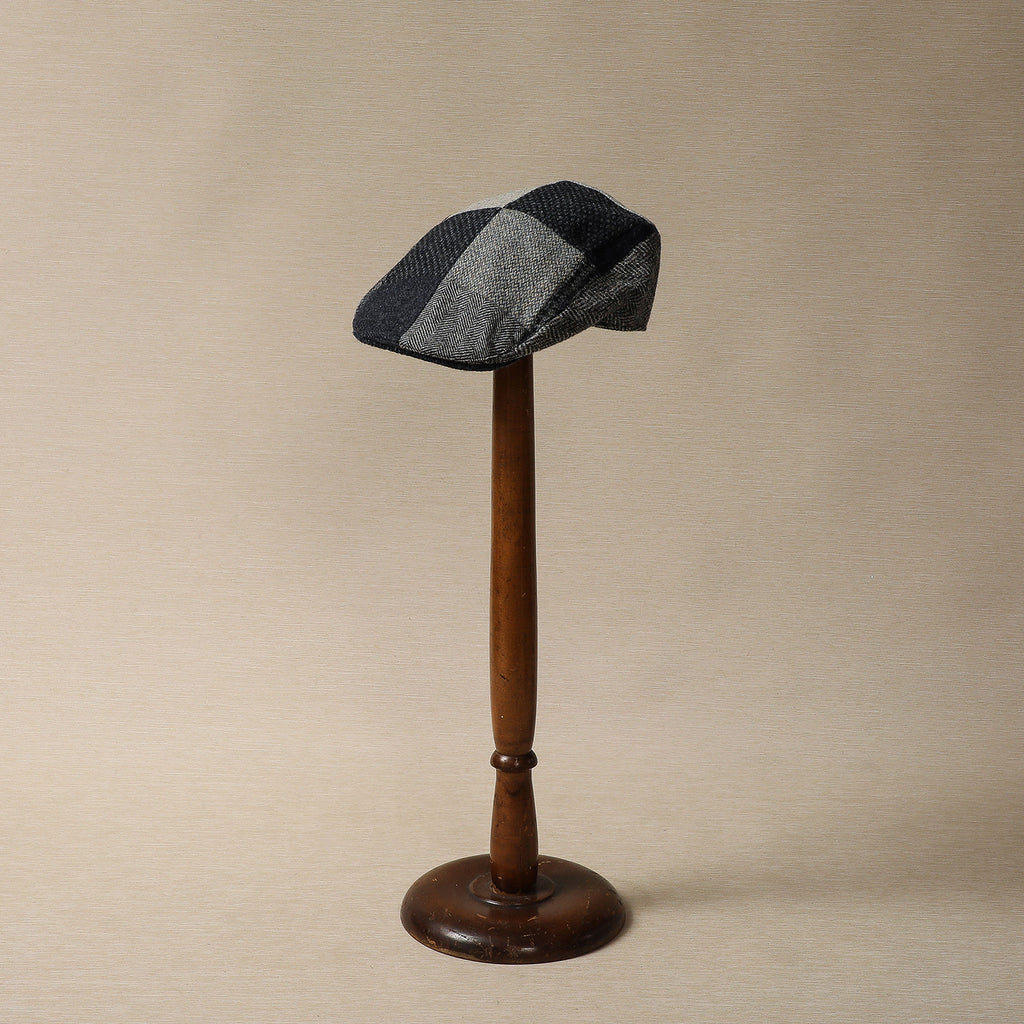 Tweed patchwork touring cap