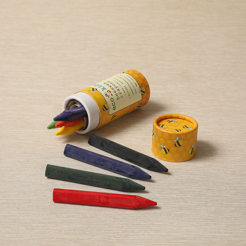 Triangular beeswax crayons