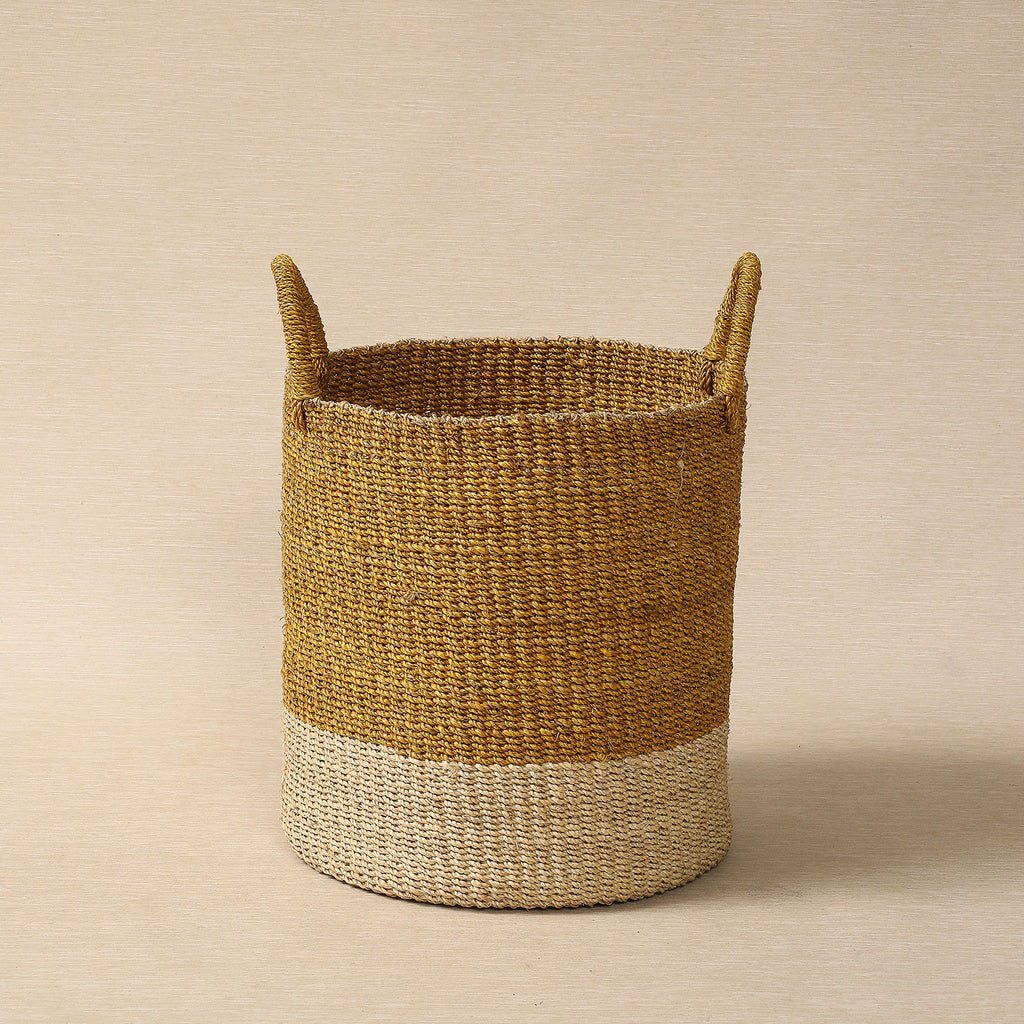 Cylinder mustard basket with handle