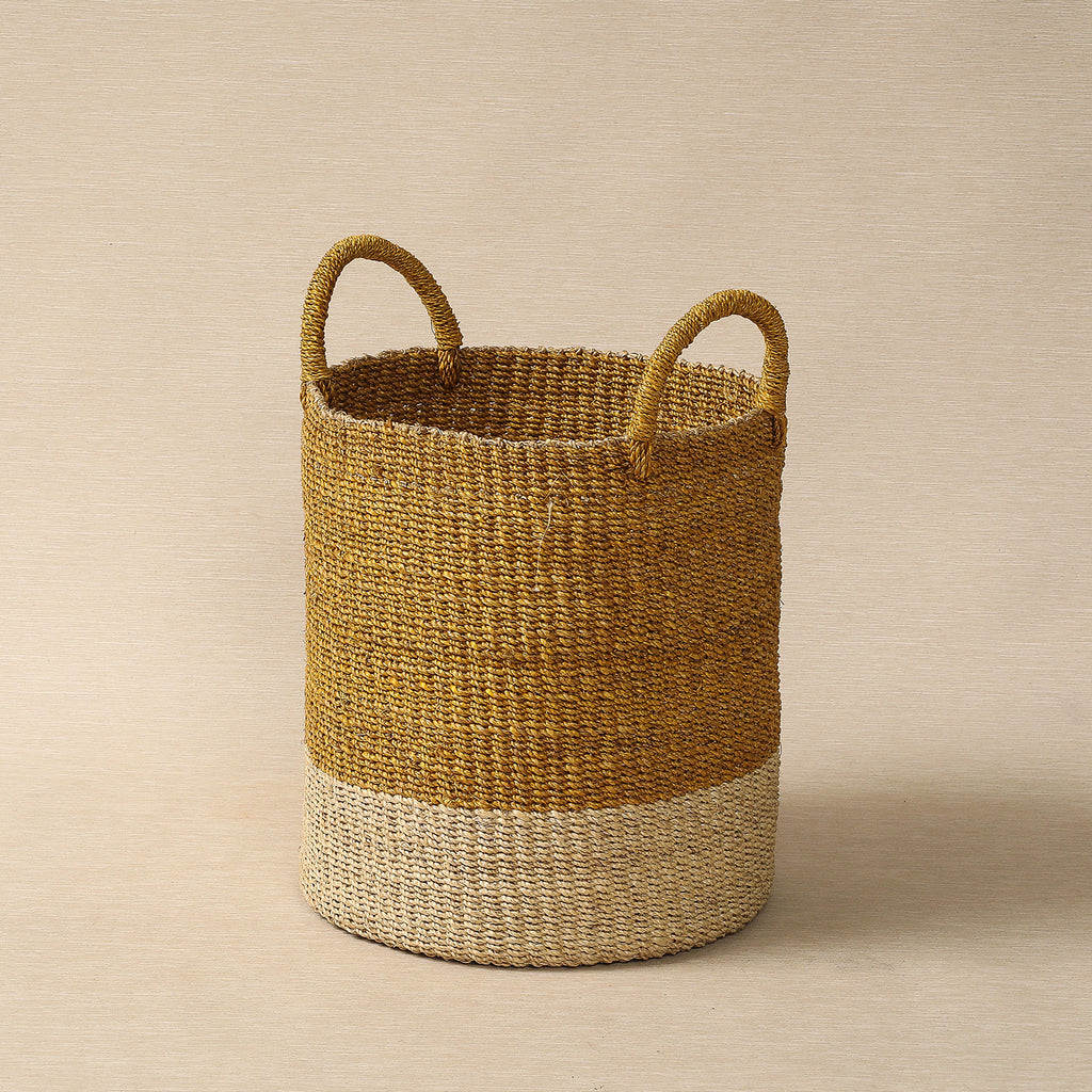 Cylinder mustard basket with handle