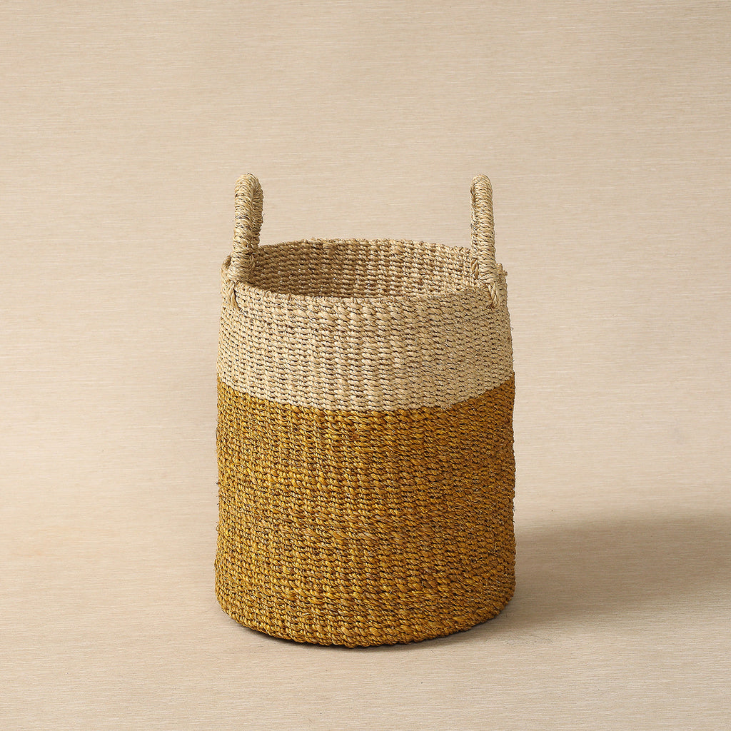 Cylinder mustard basket with handle