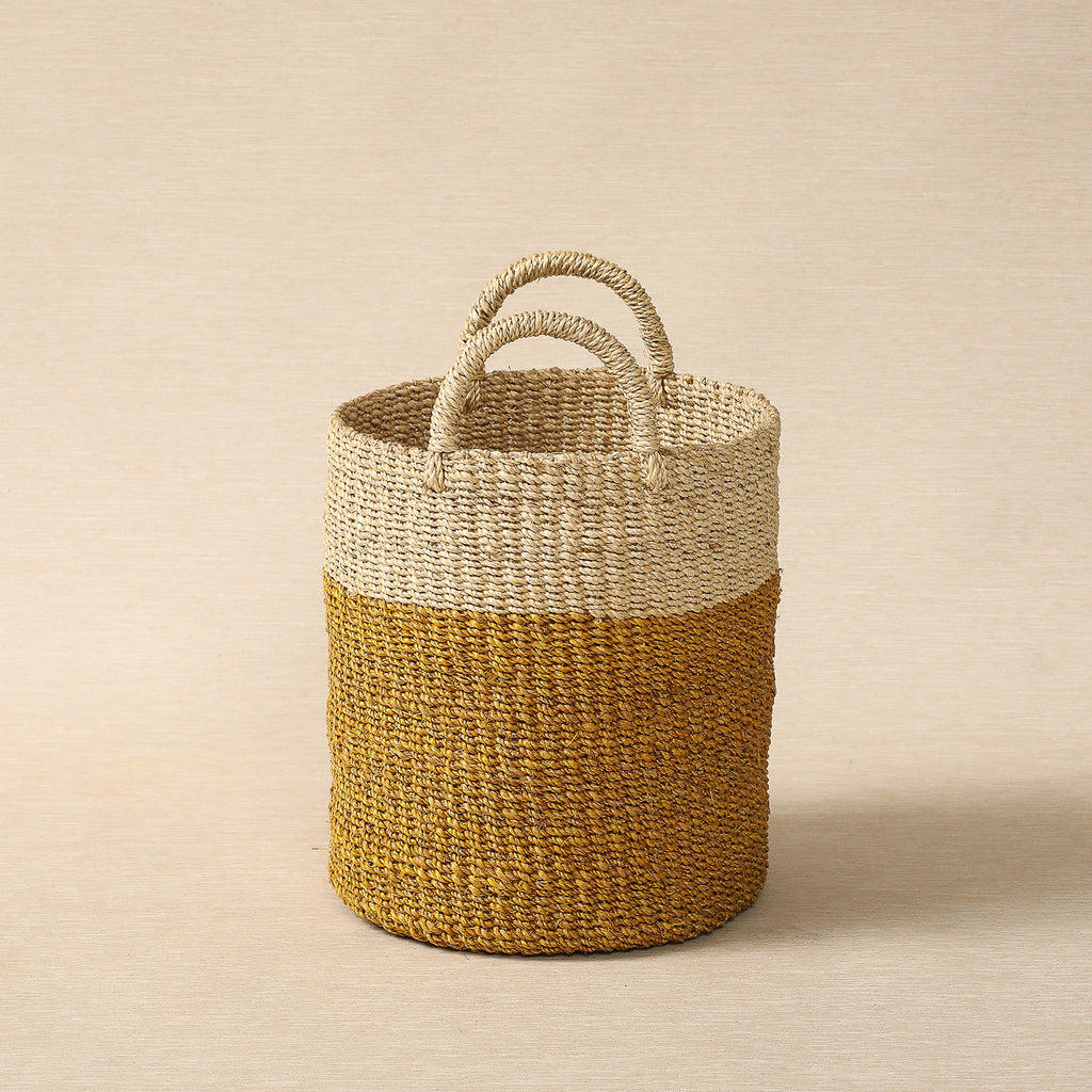Cylinder mustard basket with handle