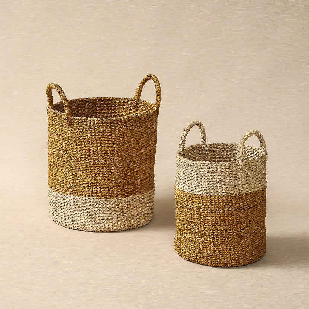 Cylinder mustard basket with handle