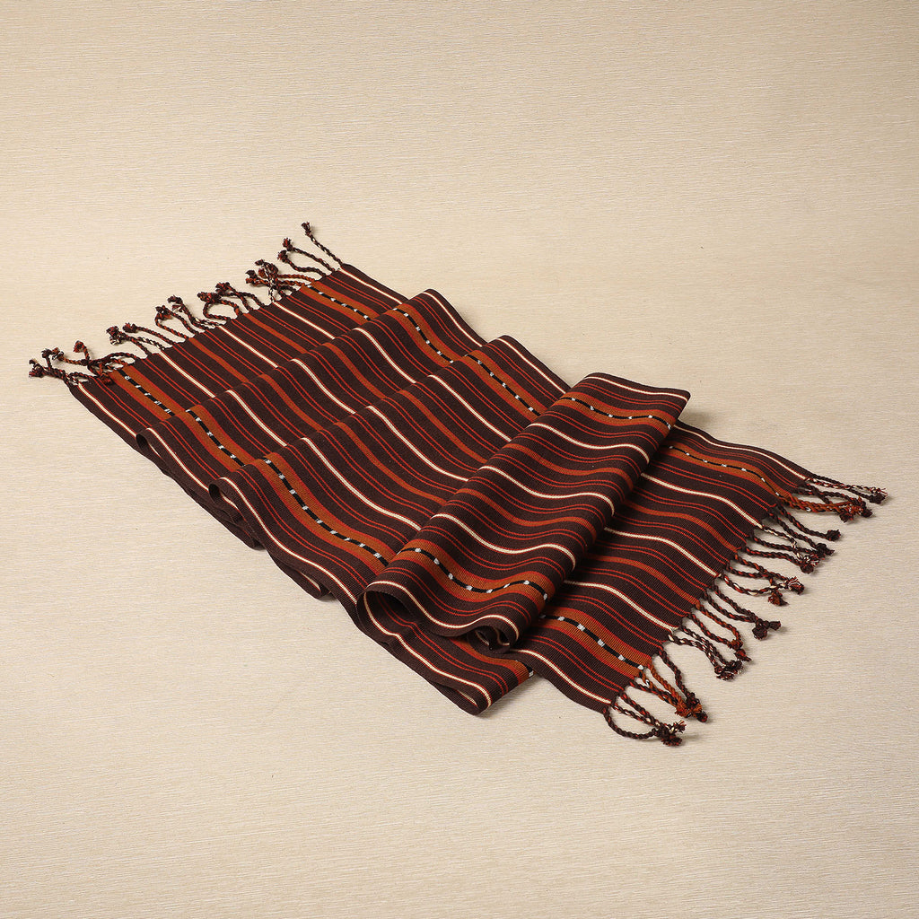 Handwoven narrow stripe table runner
