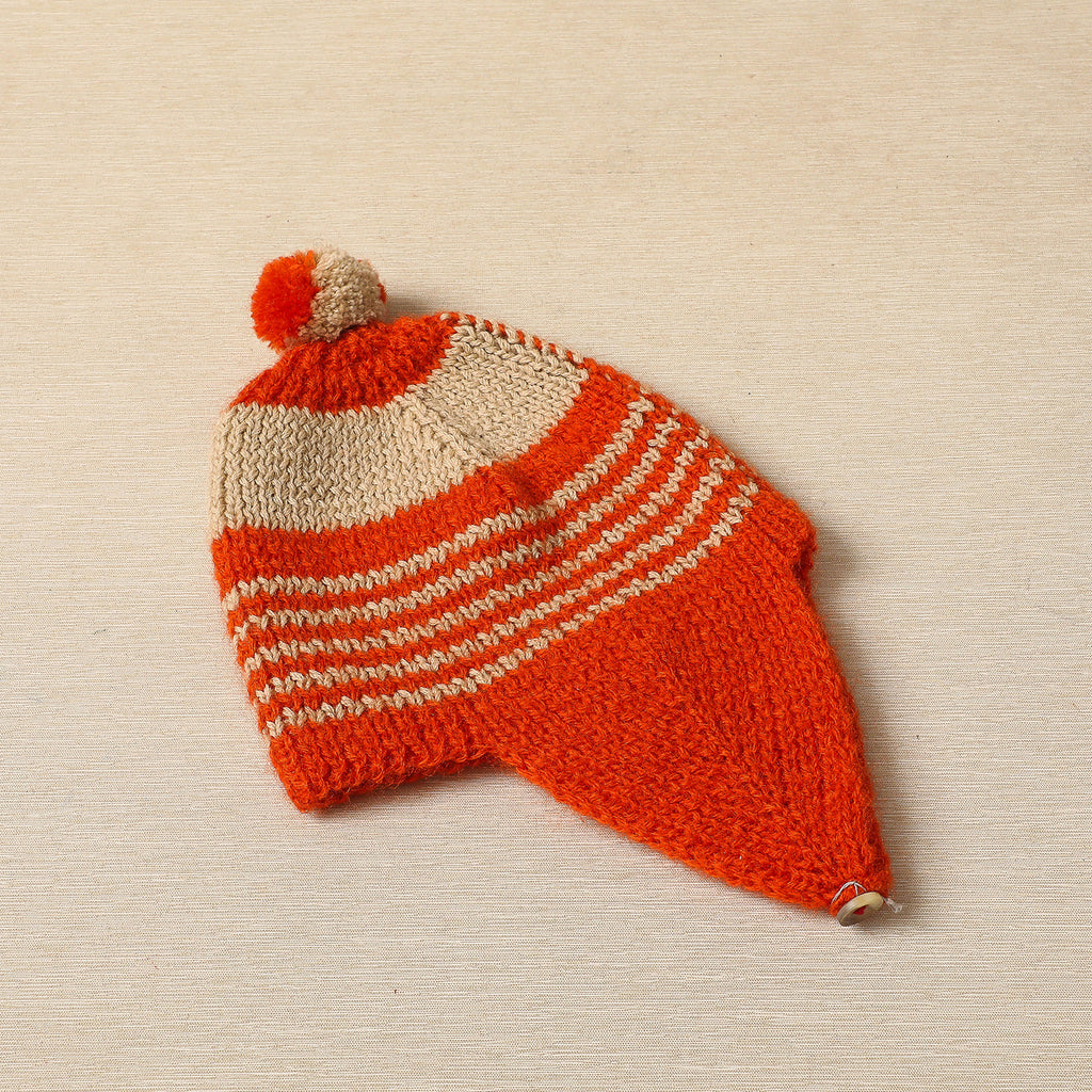 Orange and taupe children's hat
