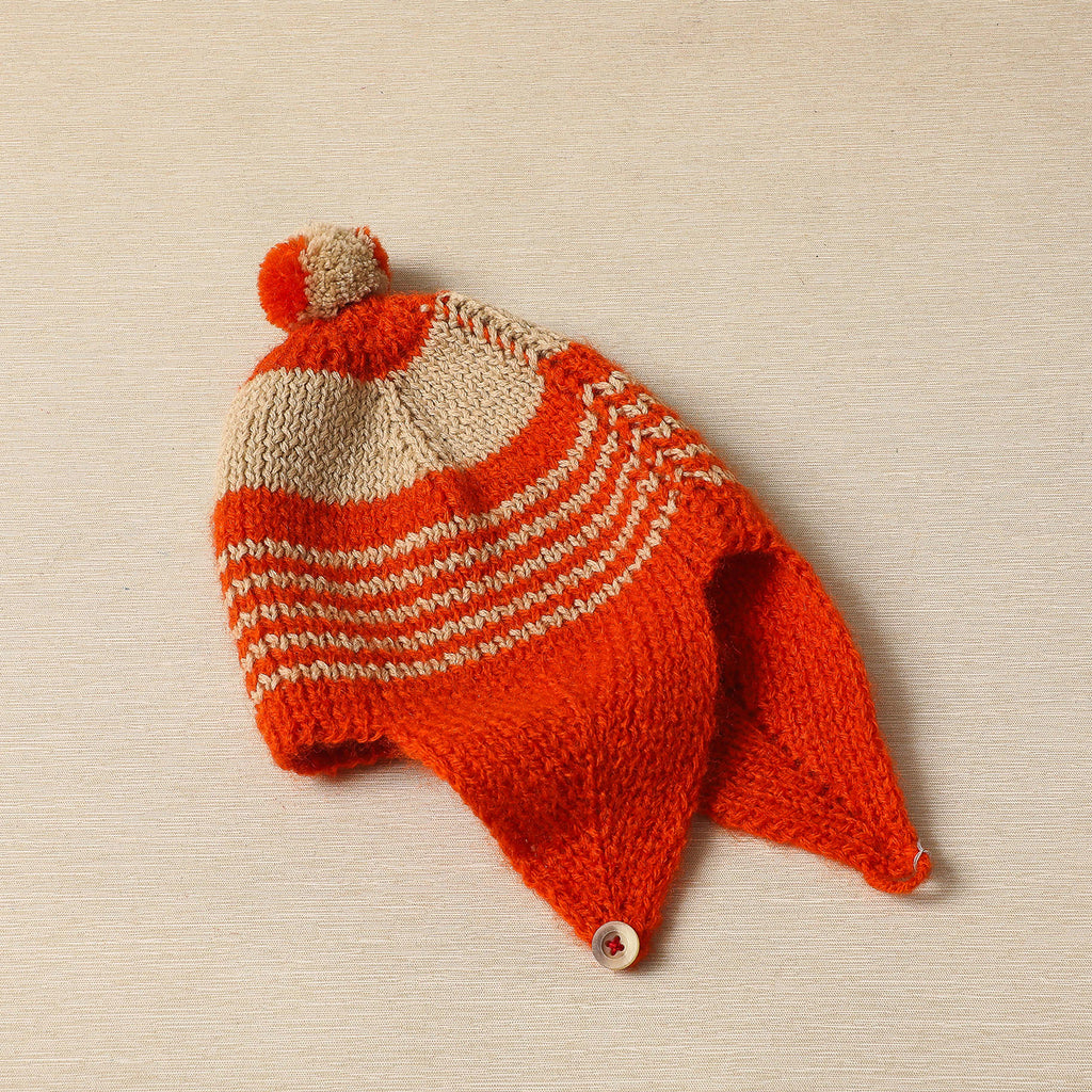 Orange and taupe children's hat