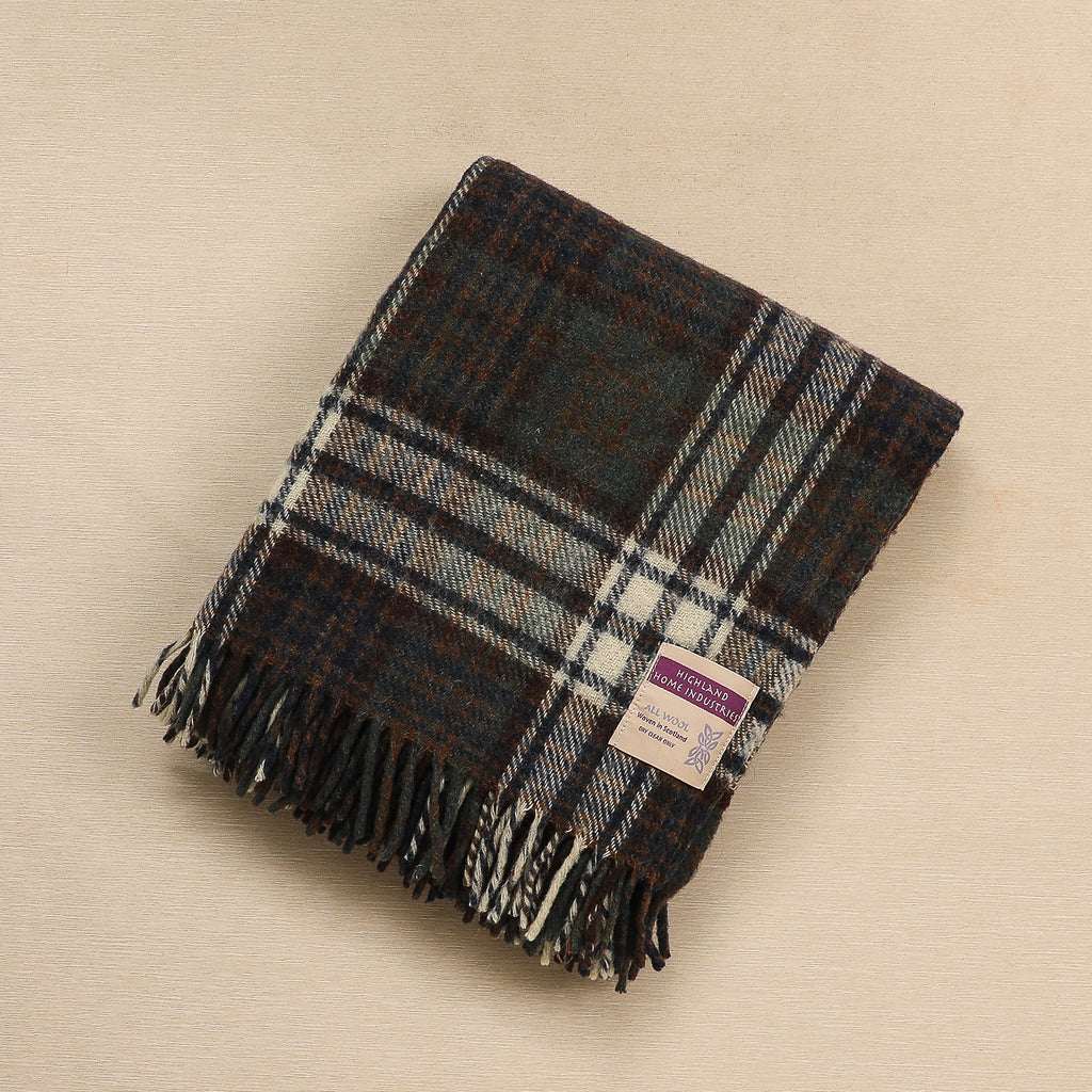 Scottish wool plaid throw