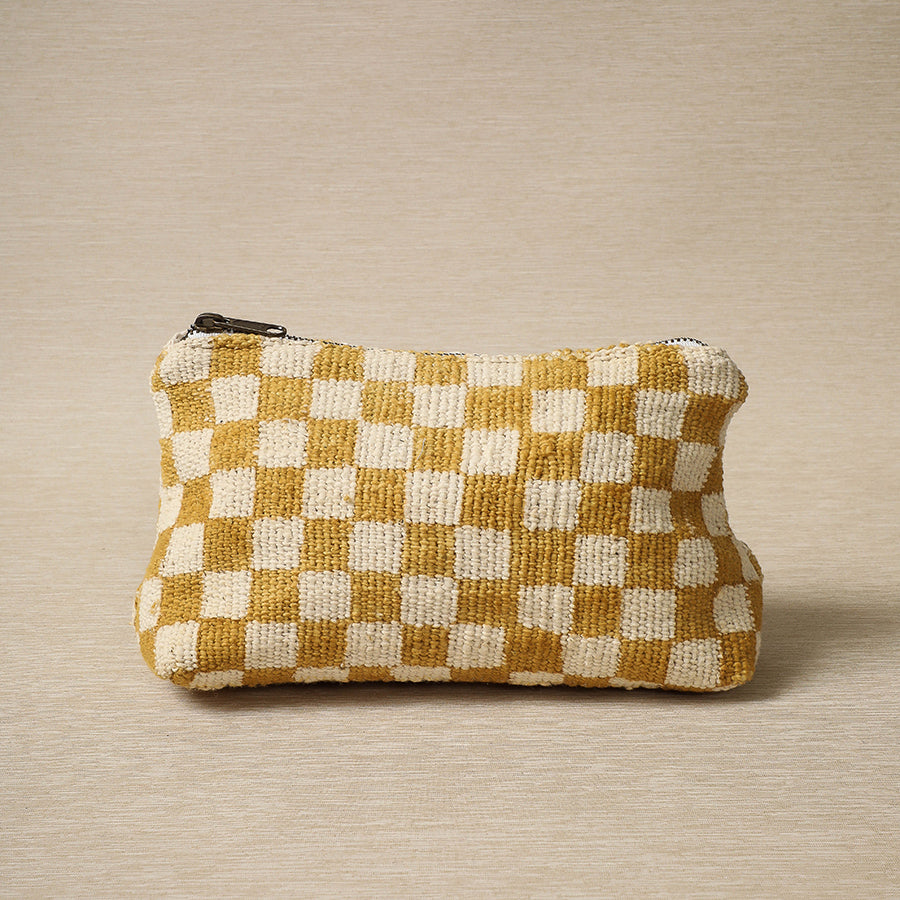 Mustard check cosmetic bag