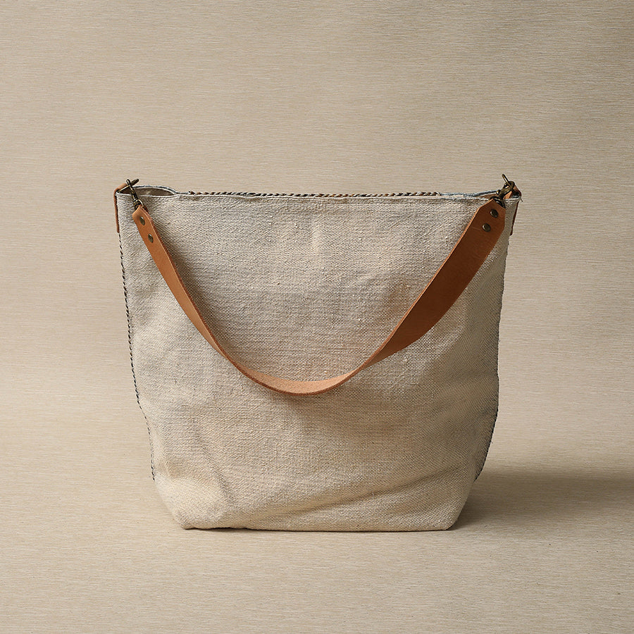 Cream Cactus Silk Moroccan Tote