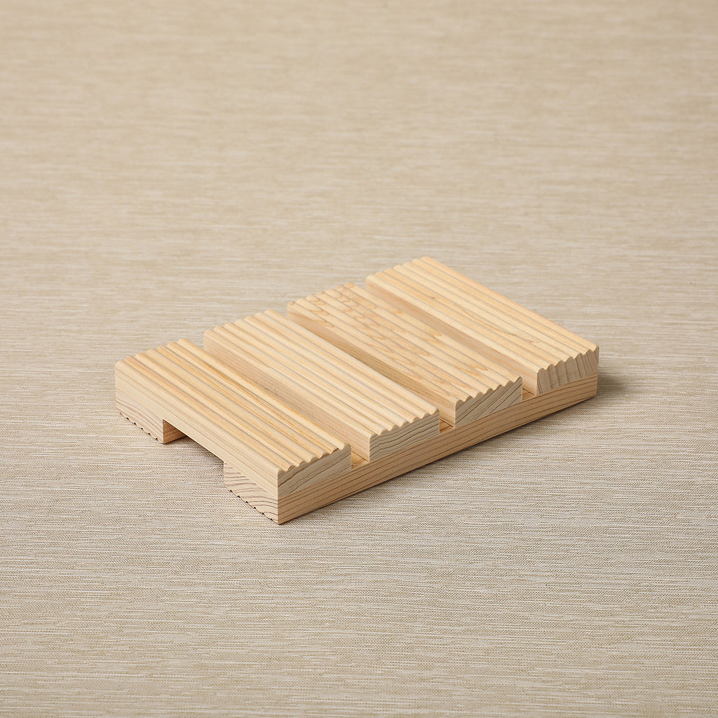 Slat style Hinoki wood soap rest