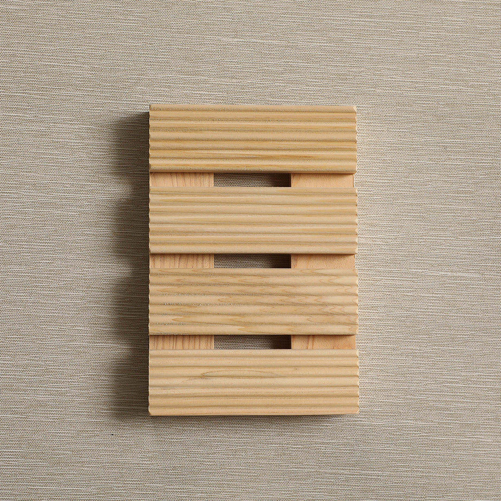 Slat style Hinoki wood soap rest