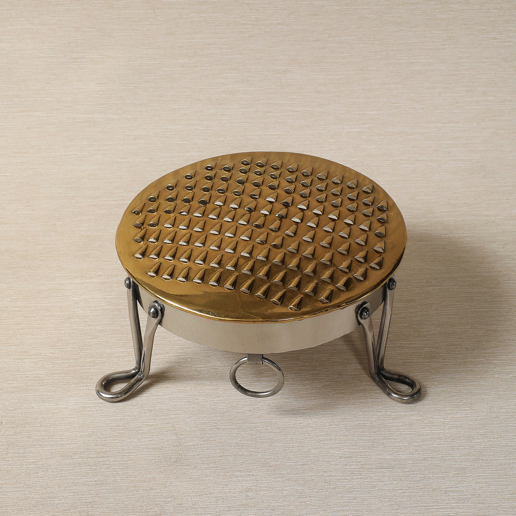 Footed English Grater in brass and steel