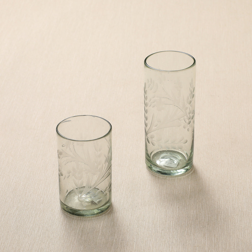 Etched Glass Tumbler Tall