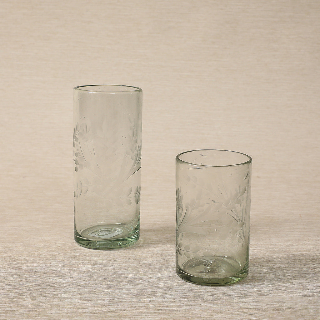 Etched Glass Tumbler Short