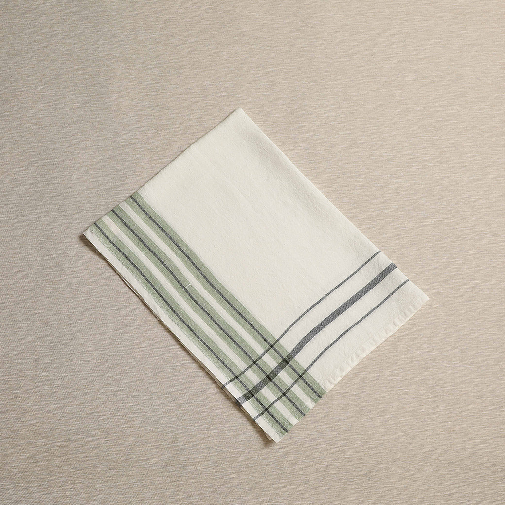 Brogue stripe towel in leaf
