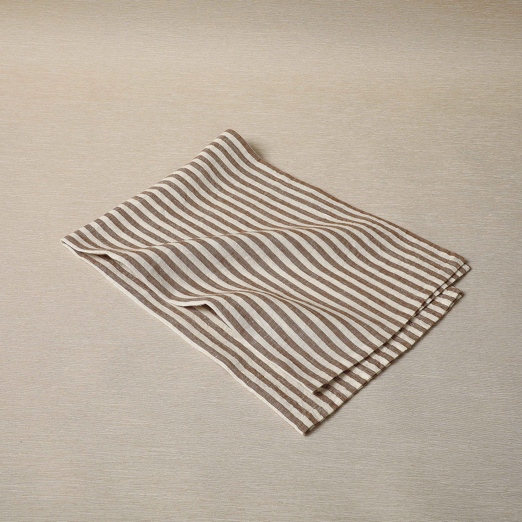 Tangier stripe towel in earth