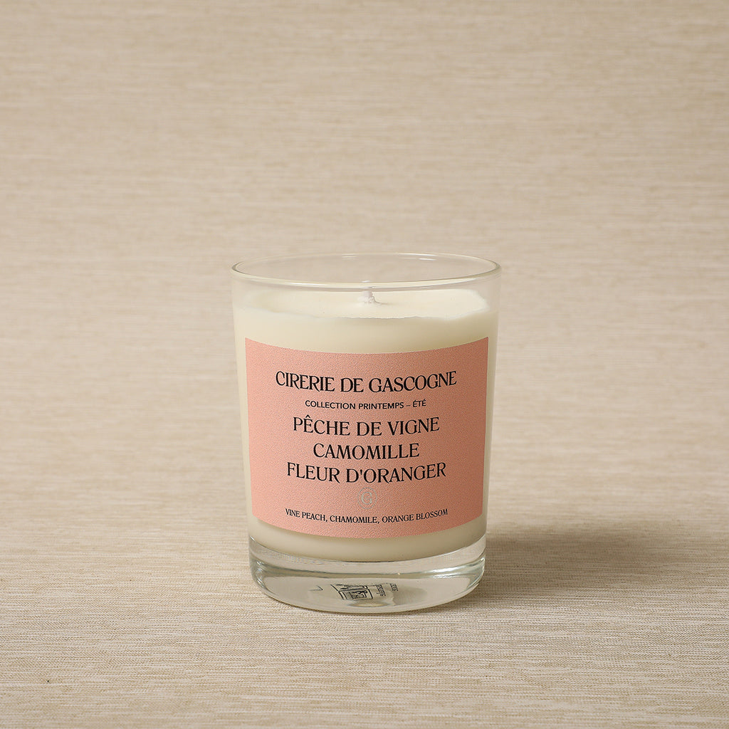 Peach chamomile orange scented candle