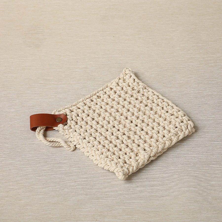 Handmade knit trivet