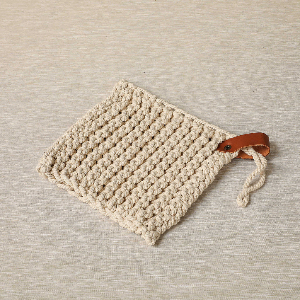 Handmade knit trivet